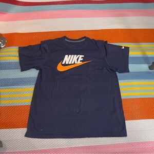 Nike Dri-FIT Navy Blue Orange Tee Shirt Men’s Size Large